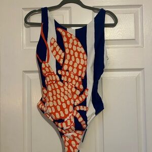 Farm Rio Lobster One-Piece Swimsuit, Size L